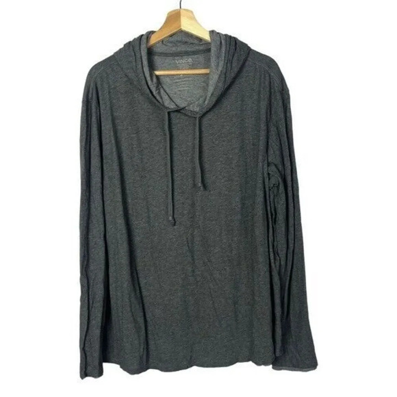 Vince Charcoal Gray Pullover Pima Cotton Hoodie Sweatshirt XL - Picture 1 of 4